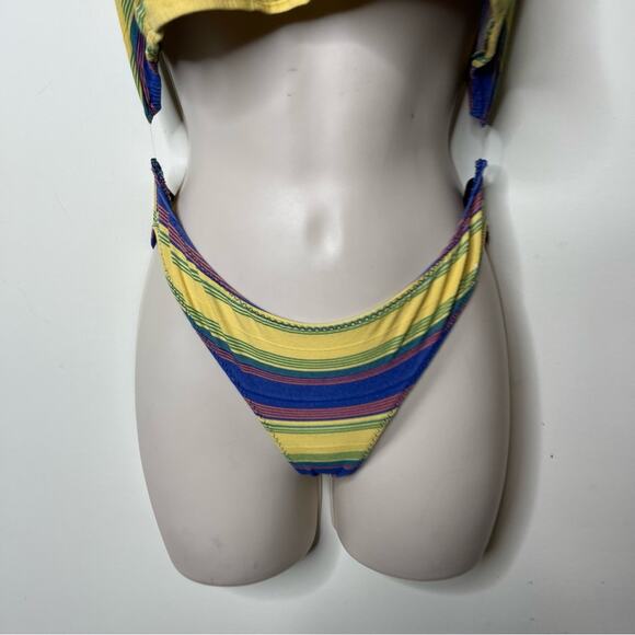 New Lisa Marie Fernandez LEANDRA OFF-THE-SHOULDER STRIPED STRETCH-COTTON BIKINI - Picture 5 of 9